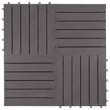 Decking Tiles 10 pcs Grey Wash | Premium Acacia Wood 30x30 cm