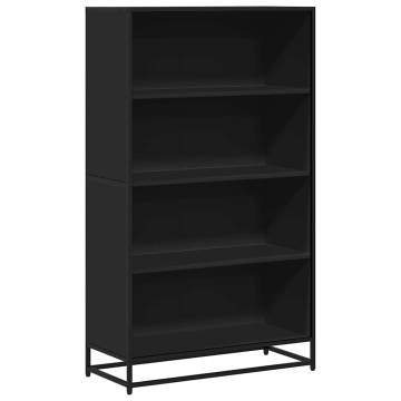 Bookcase Black 80.5x35x139 cm - Modern Engineered Wood Design