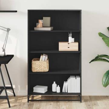 Bookcase Black 80.5x35x139 cm - Modern Engineered Wood Design