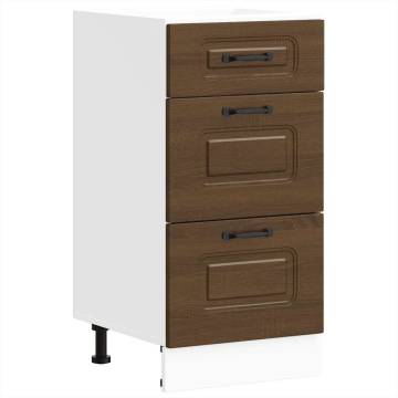 Kitchen Base Cabinet Kalmar Brown Oak - Durable Engineered Wood