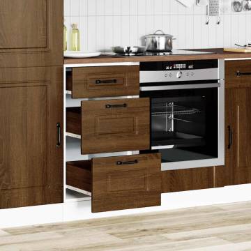 Kitchen Base Cabinet Kalmar Brown Oak - Durable Engineered Wood