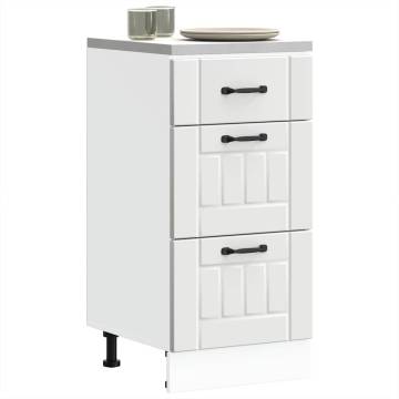 Lucca White Kitchen Base Cabinet - Ample Storage & Durable Design