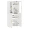 Elegant Highboard High Gloss White | 69.5x34x180 cm