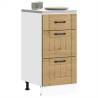  Kitchen Base Cabinet Lucca Artisan Oak Engineered Wood Colour artisan oak Quantity in Package 1 Model 1x bottom cabinet (3 drawers) 40 cm Number of 