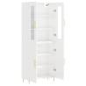 Elegant Highboard High Gloss White | 69.5x34x180 cm