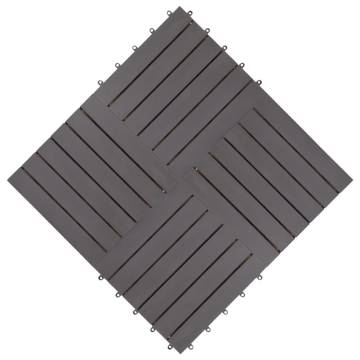 Decking Tiles 10 pcs Grey Wash | Premium Acacia Wood 30x30 cm