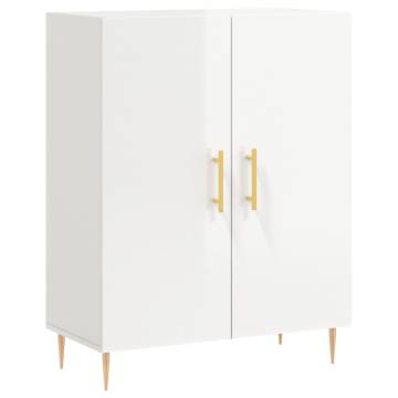 Elegant Highboard High Gloss White | 69.5x34x180 cm