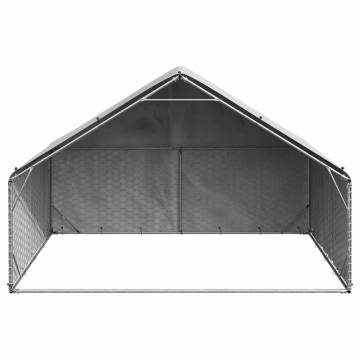 Outdoor Dog Kennel with Cover 3x2x1.9m - Galvanised Steel