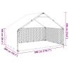 Outdoor Dog Kennel with Cover 3x2x1.9m - Galvanised Steel