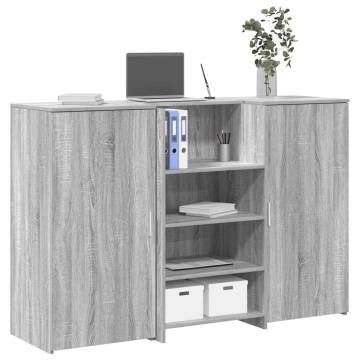 Reception Desk Grey Sonoma - Stylish & Functional | Hipomarket