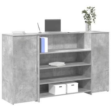 Concrete Grey Reception Desk - Stylish & Functional | HipoMarket