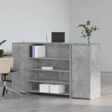 Concrete Grey Reception Desk - Stylish & Functional | HipoMarket