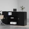 Black Oak Reception Desk - 200x50 cm | Durable & Stylish