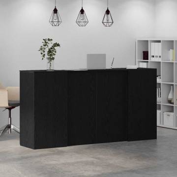 Black Oak Reception Desk - 200x50 cm | Durable & Stylish