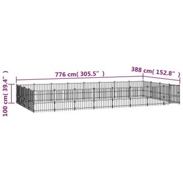 Outdoor Dog Kennel Steel 30.11 m² - Safe & Durable