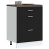  Kitchen Base Cabinet Black Engineered Wood Colour black Quantity in Package 1 Model 1x bottom cabinet (3 drawers) 60 cm Number of 