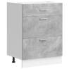 Kitchen Base Cabinet - Concrete Grey Engineered Wood | HipoMarket