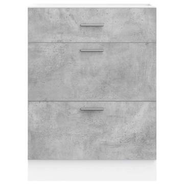 Kitchen Base Cabinet - Concrete Grey Engineered Wood | HipoMarket