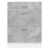 Kitchen Base Cabinet - Concrete Grey Engineered Wood | HipoMarket