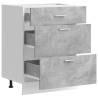 Kitchen Base Cabinet - Concrete Grey Engineered Wood | HipoMarket