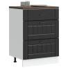  Kitchen Base Cabinet Lucca Black Engineered Wood Colour black Quantity in Package 1 Model 1x bottom cabinet (3 drawers) 60 cm Number of 