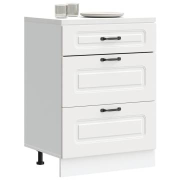 Kalmar White Kitchen Base Cabinet - Ample Storage & Durable