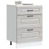  Kitchen Base Cabinet Kalmar Grey Sonoma Engineered Wood Colour grey sonoma Quantity in Package 1 Model kitchen base cabinet (3 drawers) 60 cm Number of 