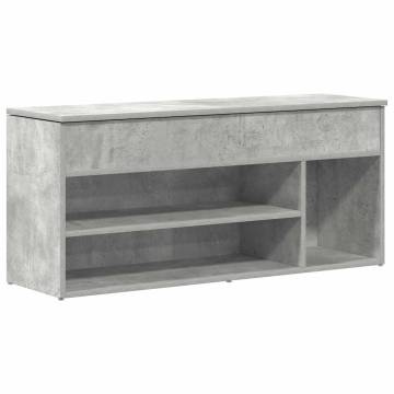 Elegant Shoe Bench - Concrete Grey Engineered Wood 102x30.5 cm