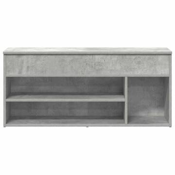 Elegant Shoe Bench - Concrete Grey Engineered Wood 102x30.5 cm