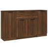 Stylish 3-Piece Brown Oak Engineered Wood Sideboards