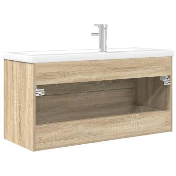 2 Piece Bathroom Furniture Set - Sonoma Oak Engineered Wood