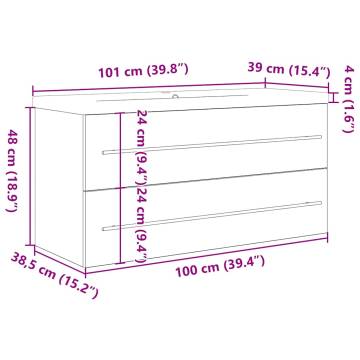 2 Piece Bathroom Furniture Set - Sonoma Oak Engineered Wood