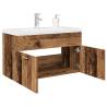  Sink Cabinet with Built-in Basin and Faucet Old Wood Colour old wood Size 80 x 38.5 x 46 cm Model with faucet Number of 1 