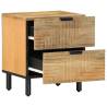 Stylish Brown Bedside Cabinet - Solid Mango Wood | HipoMarket