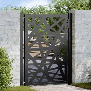 Elegant Black Steel Garden Gate - 105x130 cm Design