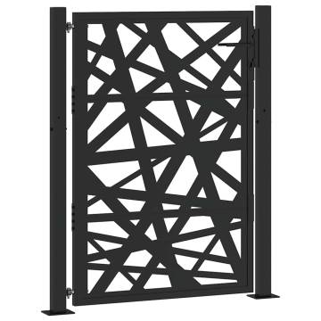 Elegant Black Steel Garden Gate - 105x130 cm Design