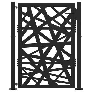 Elegant Black Steel Garden Gate - 105x130 cm Design