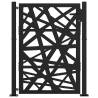 Elegant Black Steel Garden Gate - 105x130 cm Design