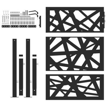 Elegant Black Steel Garden Gate - 105x130 cm Design