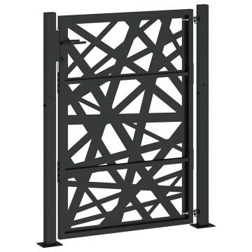 Elegant Black Steel Garden Gate - 105x130 cm Design