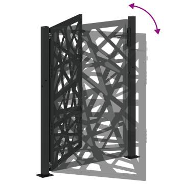 Elegant Black Steel Garden Gate - 105x130 cm Design