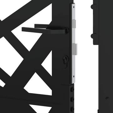 Elegant Black Steel Garden Gate - 105x130 cm Design