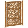 Garden Gate 105x130 cm - Weathering Steel Leaf Design | HipoMarket