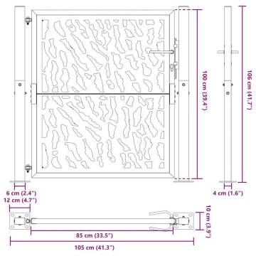 Garden Gate 105x105 cm Weathering Steel - Trace Design