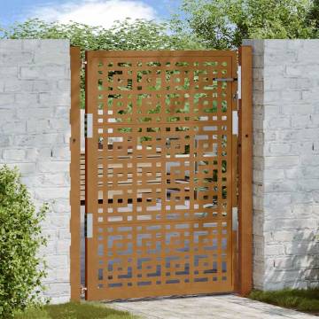 Weathering Steel Garden Gate 105x130 cm - Cross Design