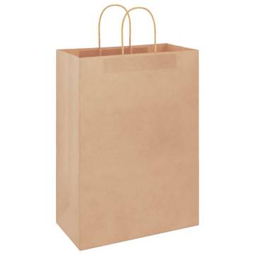 Brown Paper Bags with Handles - 50 pcs | Eco-Friendly Packaging