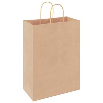 Brown Paper Bags with Handles - 50 pcs | Eco-Friendly Packaging