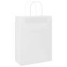 Paper Bags with Handles - 50 Pcs White 26x12x35 cm