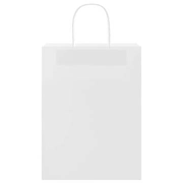 Paper Bags with Handles - 50 Pcs White 26x12x35 cm