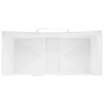 Paper Bags with Handles - 50 Pcs White 26x12x35 cm